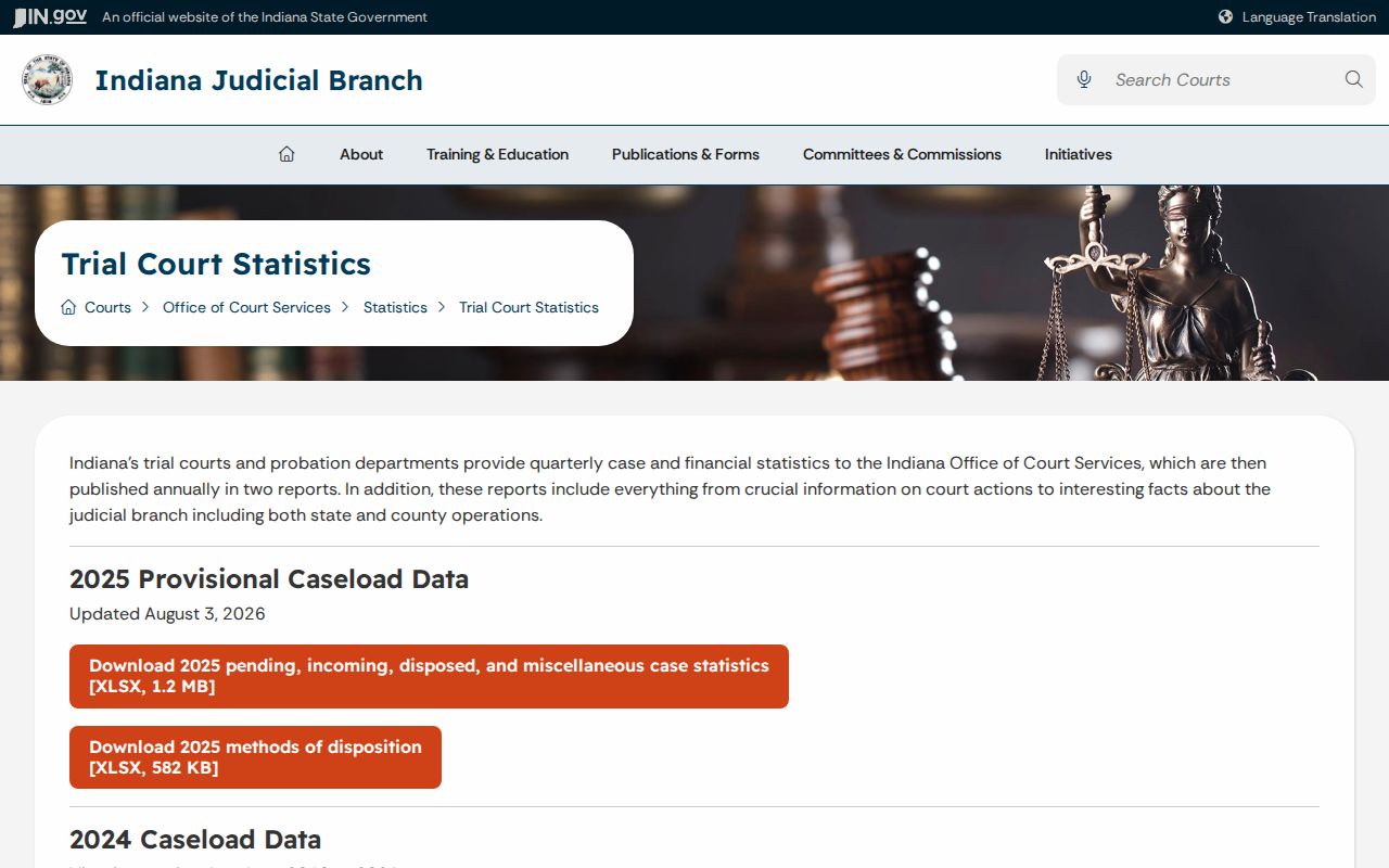 Huntington County case lookup statistics source