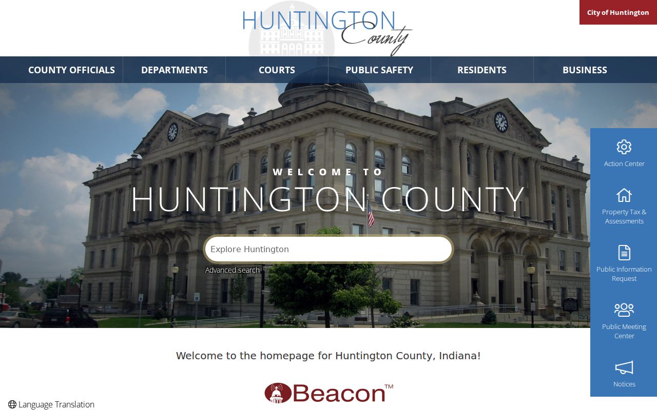 Huntington County court docket county routes