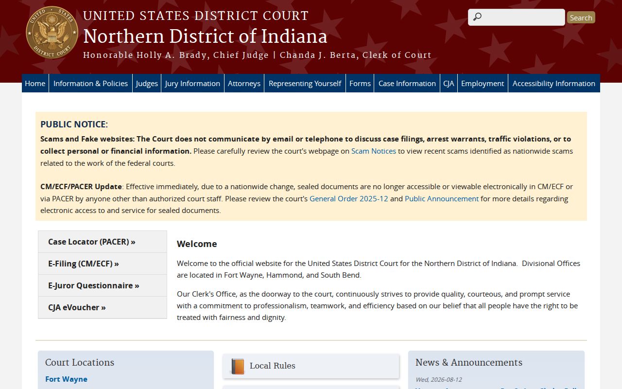 Huntington County court dates compared with federal hearings
