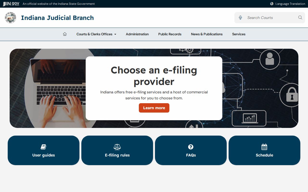Markle court docket Indiana e-filing source