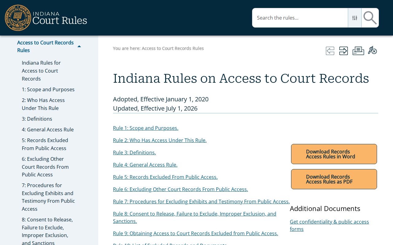 Warren court docket access rules